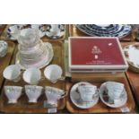 20 piece Royal Standard fine bone china teaset on a pink and white gilded ground, together with a