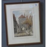 Ellen Stevens (British early 20th Century), 'The West Gate Southampton', signed, watercolours. 28.