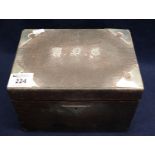 19th Century snakeskin covered stationery box with white metal mounts and initials. (B.P. 21% + VAT)
