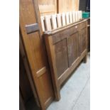 Early 20th Century oak and mixed woods bed ends with side rails. (B.P. 21% + VAT)