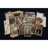 Box of assorted postcards and other paper ephemera, photographs etc, NASA Apollo 11, Saturn 5,