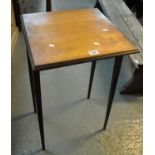 Edwardian mahogany lamp table on tapering inlaid legs. (B.P. 21% + VAT)