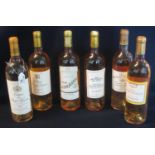 Six bottles of French Sauternes white wine to include; Chateau La Tour Blanche Premier Cru 2005,