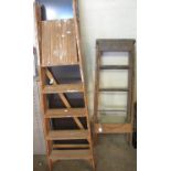 Two vintage step ladders. (B.P. 21% + VAT)