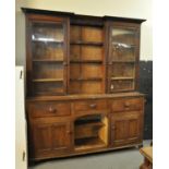 19th century Welsh oak cabinet rack-back dog kennel dresser. (B.P. 21% + VAT)
