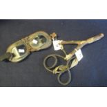 Pair of RAF style vintage aviators goggles, together with a vintage hand made catapult. (2) (B.P.