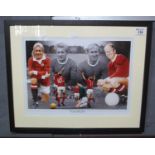 A1 Sporting Memorabilia signed photograph, Manchester United 'Legends', signed by Denis Law and