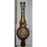 Edwardian mahogany inlaid wheel barometer. (B.P. 21% + VAT)