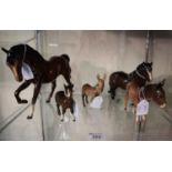 Collection of Beswick and Royal Doulton animals, horses and donkeys. (5) (B.P. 21% + VAT)