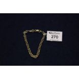 18ct gold anchor chain bracelet with 9ct gold clasp. Approximate weight 18 grams. (B.P. 21% + VAT)