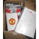 Box of assorted football and rugby programmes, Manchester United, club and internationals, FA Cup