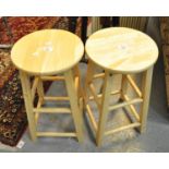 Two modern beech stools. (B.P. 21% + VAT)