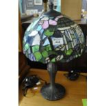 Modern Tiffany style table lamp with multi-coloured mushroom shade. (B.P. 21% + VAT)