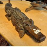 Novelty carved hardwood study of a crocodile or alligator. (B.P. 21% + VAT)