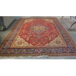 Middle Eastern design floral and foliate multicoloured carpet. 257 x 352 cm approx. (B.P. 21% + VAT)