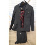 RAF no.1 dress uniform, jacket and trousers with tie, two forage caps and webbing belt. (B.P.