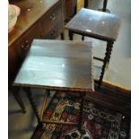 Two similar early 20th Century oak barley twist lamp tables of square form. (2) (B.P. 21% + VAT)