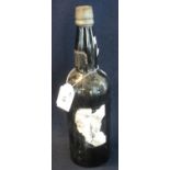 One bottle of vintage port of unknown origins, appearing to be 18th or 19th Century, retaining