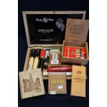 Collection of assorted cigars in different boxes, together with one large cigar box containing empty