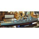 Exhibition quality scratch built scale model of the Royal Navy 'Dido' class light cruiser 'HMS