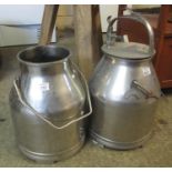 Two Fullwood vintage milk churns, one with a lid. (B.P. 21% + VAT)