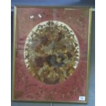 Framed and mounted dried wild flower collage. 40 x 35cm approx, oval. (B.P. 21% + VAT)