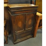 Good quality solid oak two door blind panelled cupboard. Early 20th century.