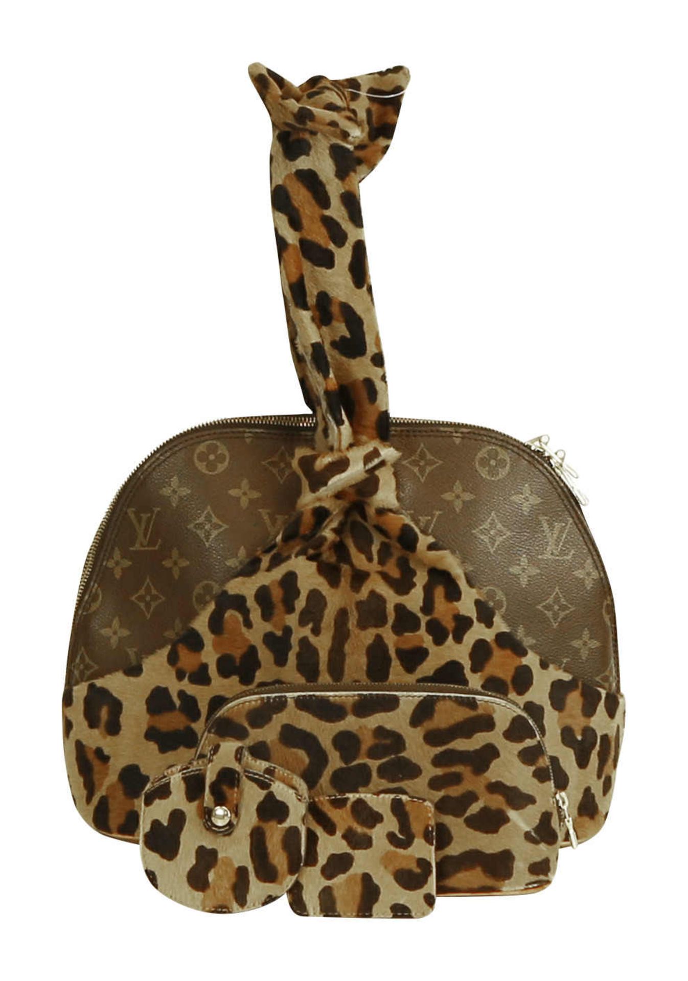 LOUIS VUITTON Handtasche Modell Alma Leopard by Azzedine Alaïa M 99032. Sehr originelle Edition aus