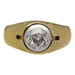 Diamant-Ring Historischer Diamant-Ring in Gelbgold 18K/Fassung in Silber. Blickfang ist ein