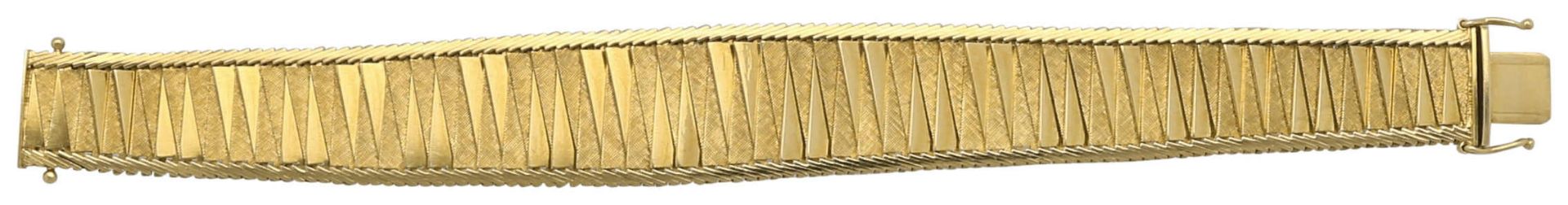 Gold-Armband Fantasievolles und sehr dekoratives Armband in Gelbgold 18K. Alternierend polierte und