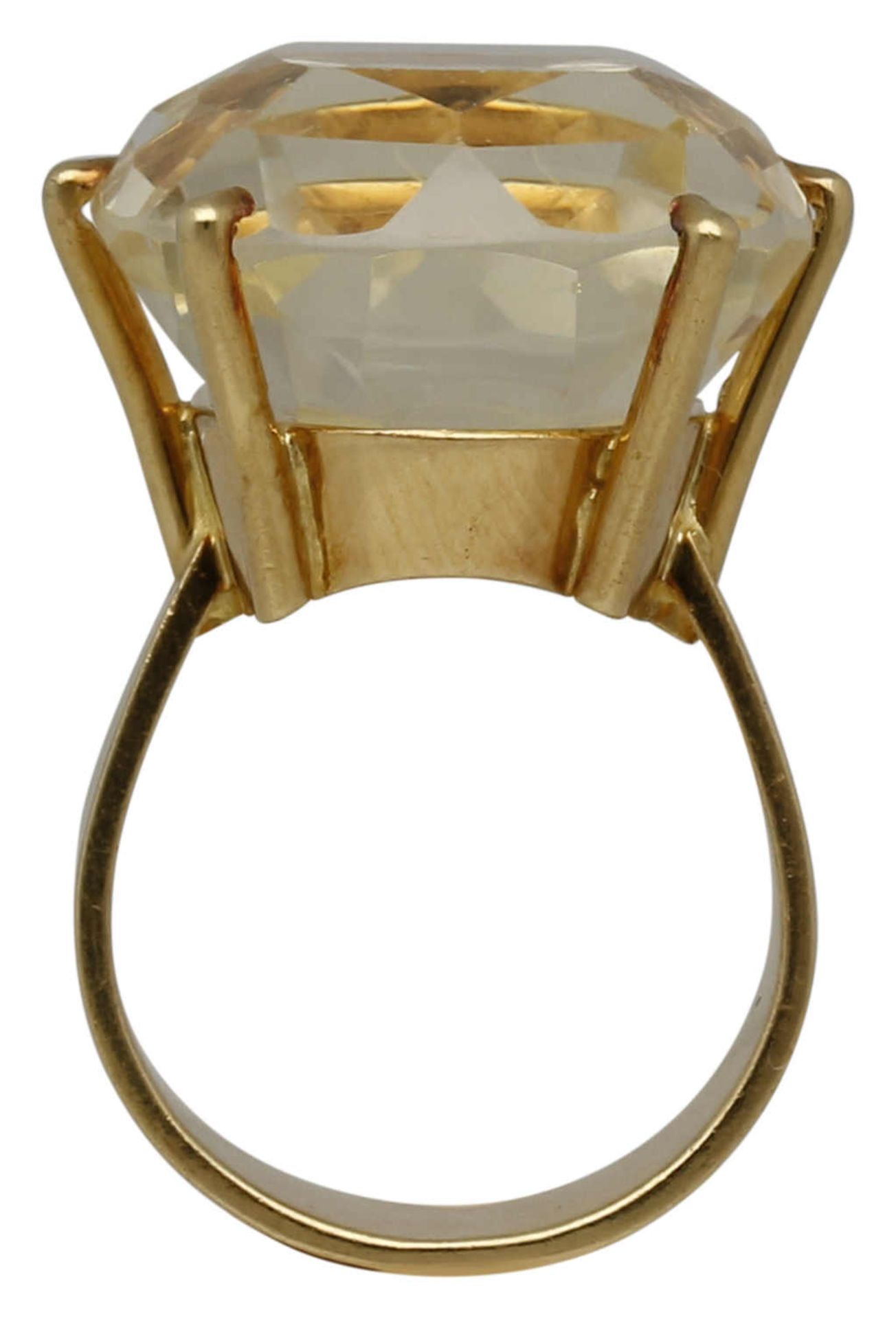 Citrin-Ring Opulentes Design in Gelbgold 14K. Blickfang ist ein ovaler Citrin facettiert von ca. 30 - Bild 3 aus 4