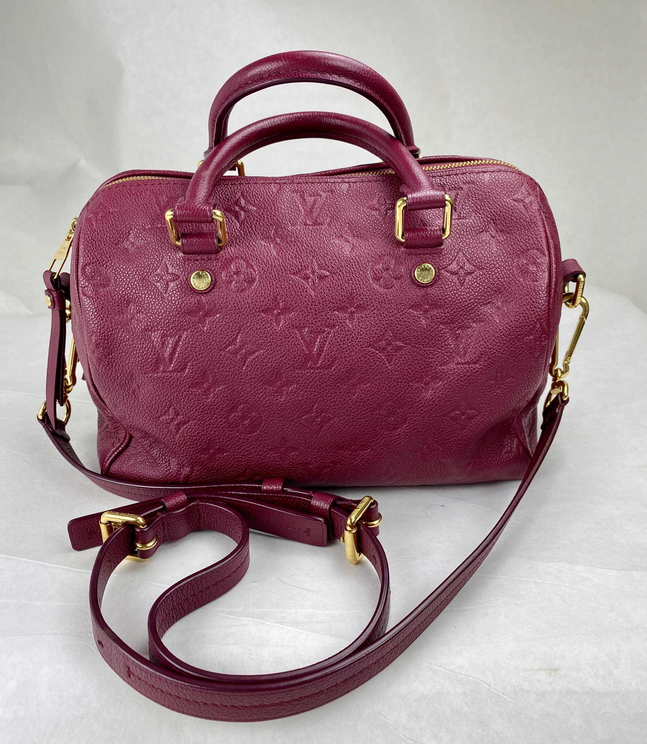 LOUIS VUITTON Handtasche Modell Speedy 25 Bandoulière Empreinte NM, Leder fuchsia. Monogramm-Muster - Image 3 of 4