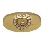 CHOPARD Diamant-Ring Modell Happy Diamonds in Gelbgold 18K. Feiner Chopard-Ring mit beweglichem