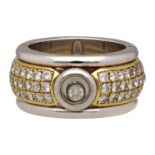 CHOPARD Diamant-Ring Modell Happy Diamonds in Weissgold/Gelbgold 18K. Exquisite und begehrte Linie