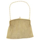 Gold-Abendtasche Elegante, gestrickte Schmuck-Tasche in Gelbgold 18K. Bügel poliert, beim