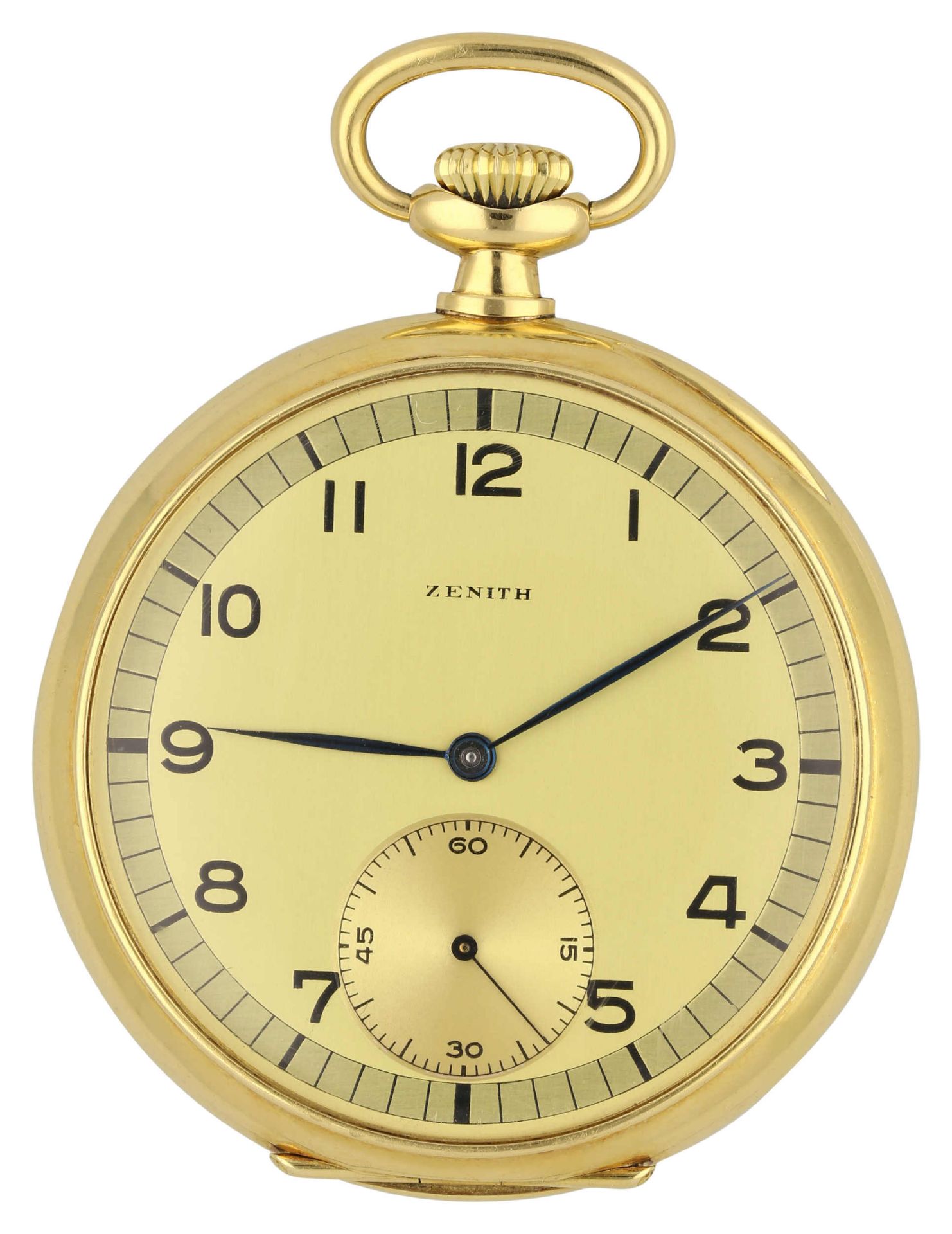 ZENITH Taschenuhr Klassische Taschenuhr von ca. 1946 in Gelbgold 18K. Uhrwerk Handaufzug mit