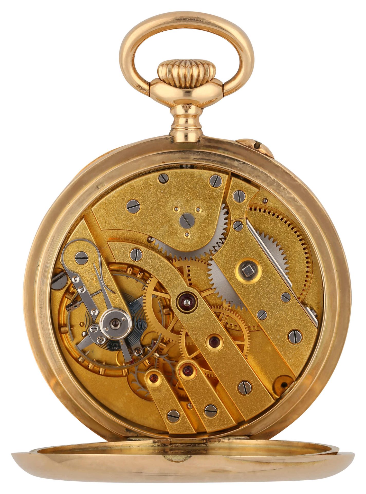 ALEX HÜNING Taschenuhr Modell Genève in Gelbgold 14K. Uhrwerk Handaufzug mit Wolfsverzahnung, - Image 2 of 2
