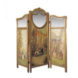 Rococo style folding dressing screen.