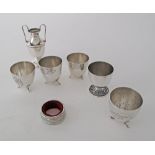 Silver egg cups etc.