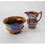 Staffordshire copper lustre ceramics.