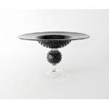 "IVV" glass footed tazza.
