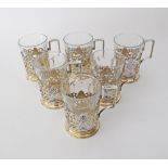 Russian silver tea glasses.