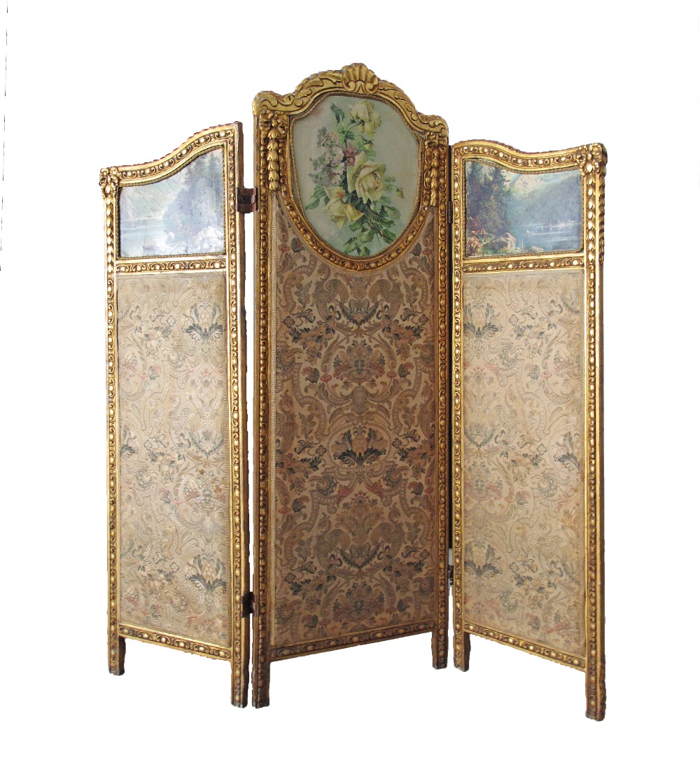 Rococo style folding dressing screen. - Image 2 of 3