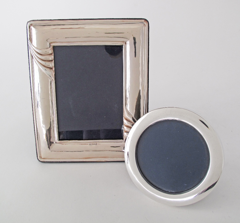 Silver picture frames.