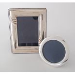 Silver picture frames.