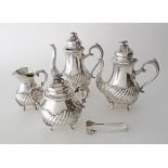 Antique silver tea set.