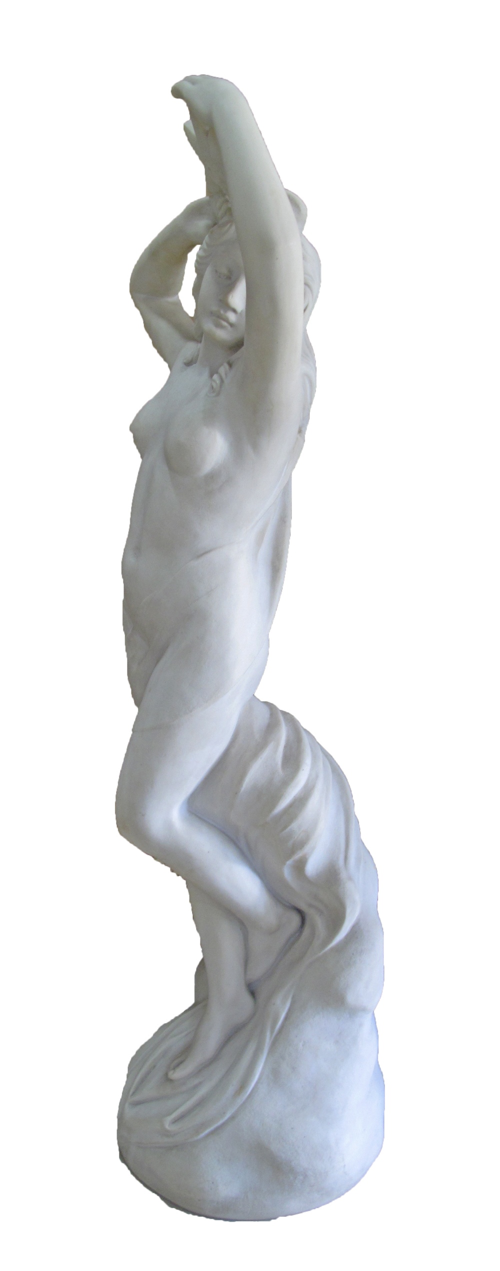 Garden Statuary: A reconstituted marble Venus of sea holding a star fish over her head. H87cm. - Image 3 of 5