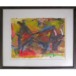 MAATH ALOUSI (Iraqi 1938 - Cyprus) Abstract figures. Signed and dated 2000. 20X26,5cm, framed and