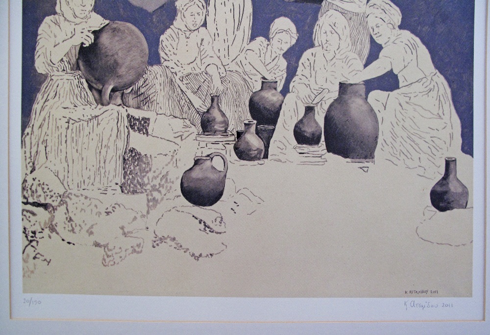 K. Attalidou (Cyprus) lithograph signed and dated 2011, numbered 20/150. Framed 110X81cm, the - Image 2 of 2