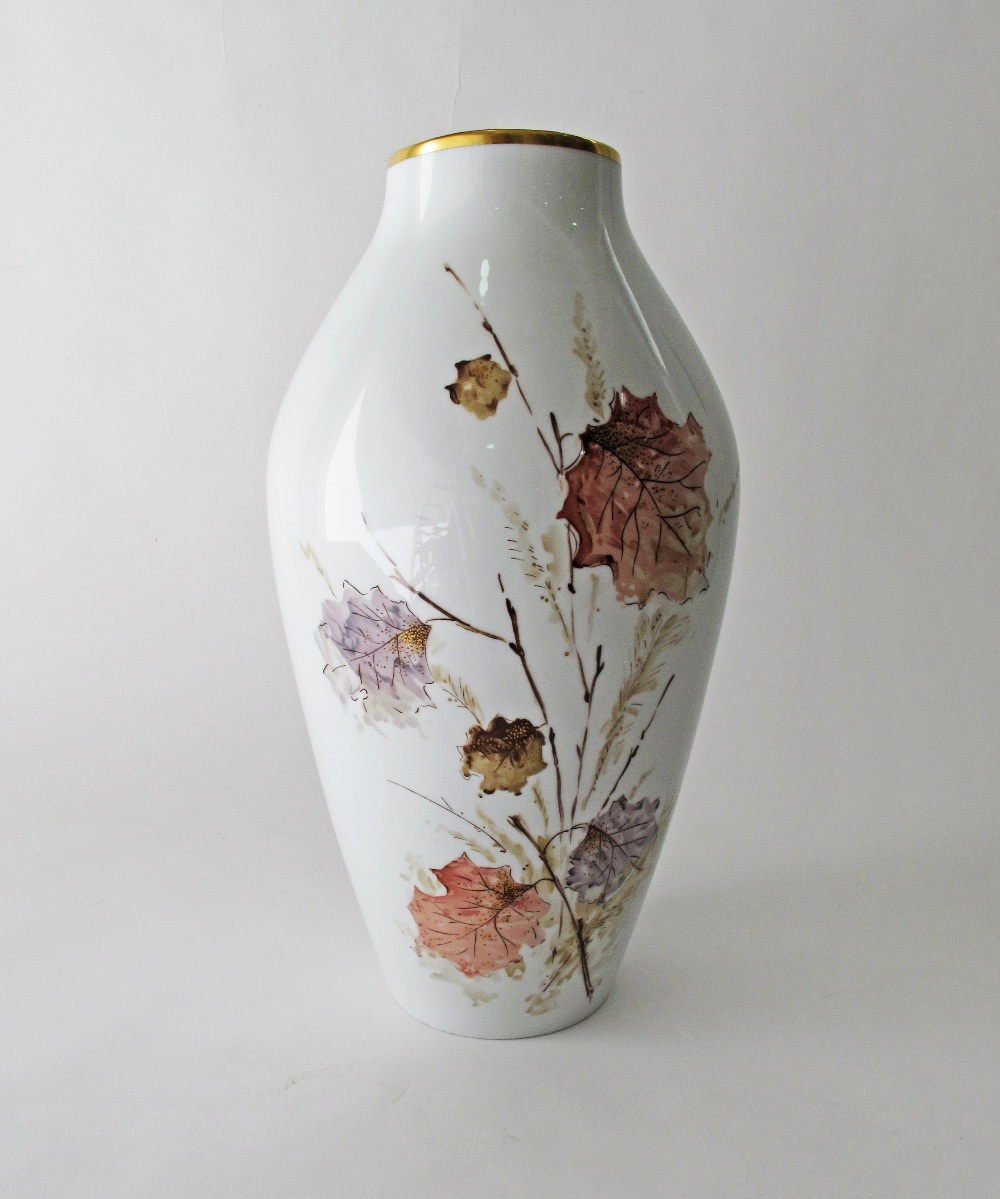 A German KPM porcelain baluster vase